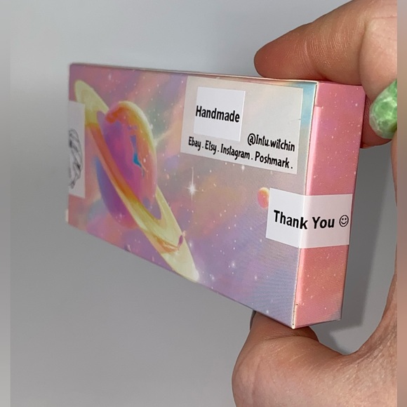 Hand painted press on nails // Long coffin shape // 20 nails // 10 sizes - Picture 15 of 17